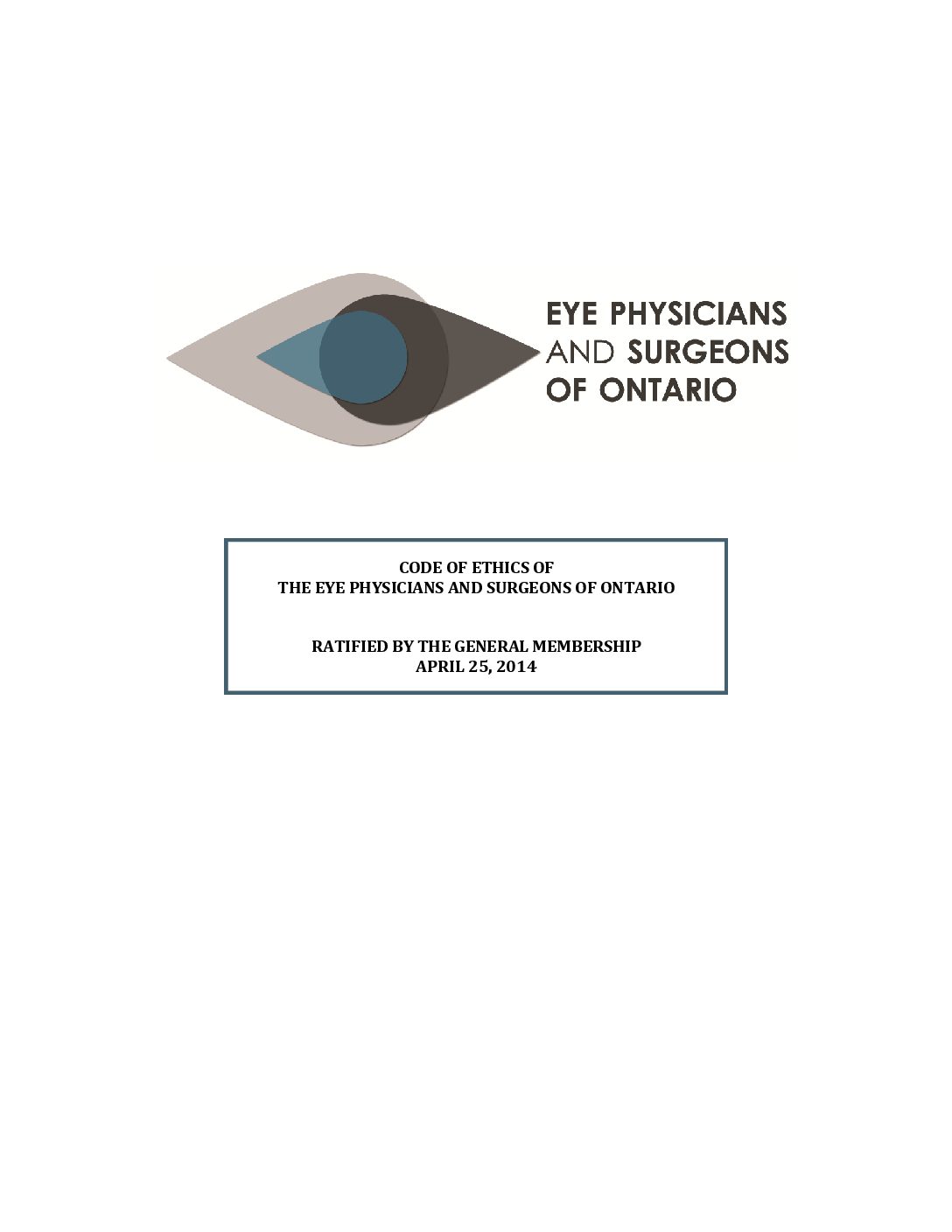 EPSO Code of Ethics Eye Physicians and Surgeons of Ontario